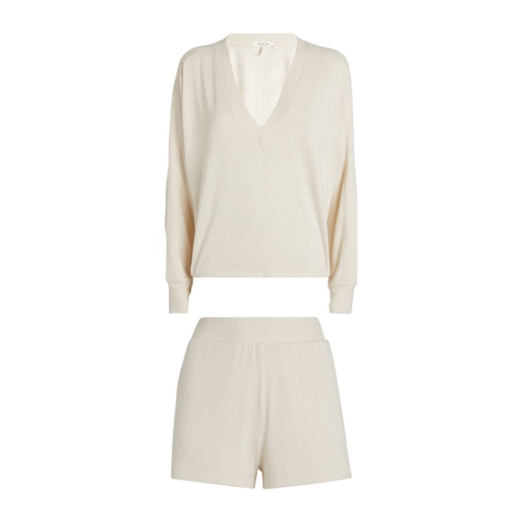 Rag & Bone Lounge Gifting Set Knit Top Shorts Off White Pale Beige $250 - Picture 7 of 14